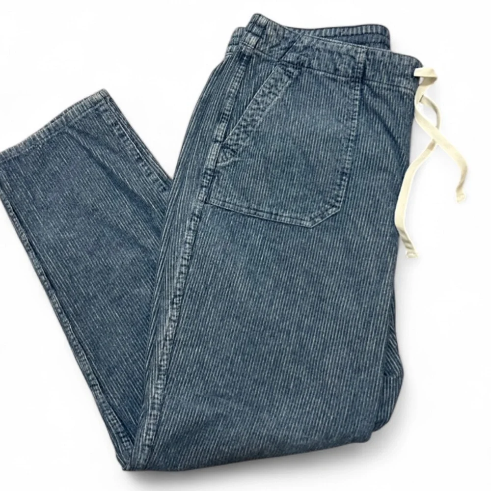 J. Crew Tie-Waist Camp Pant in Indigo Corduroy Size Large - Picture 3 of 11